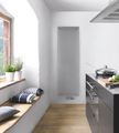 Kleo, kitchen, chrome, towel, grey, round pipes, collector pipes, single layer