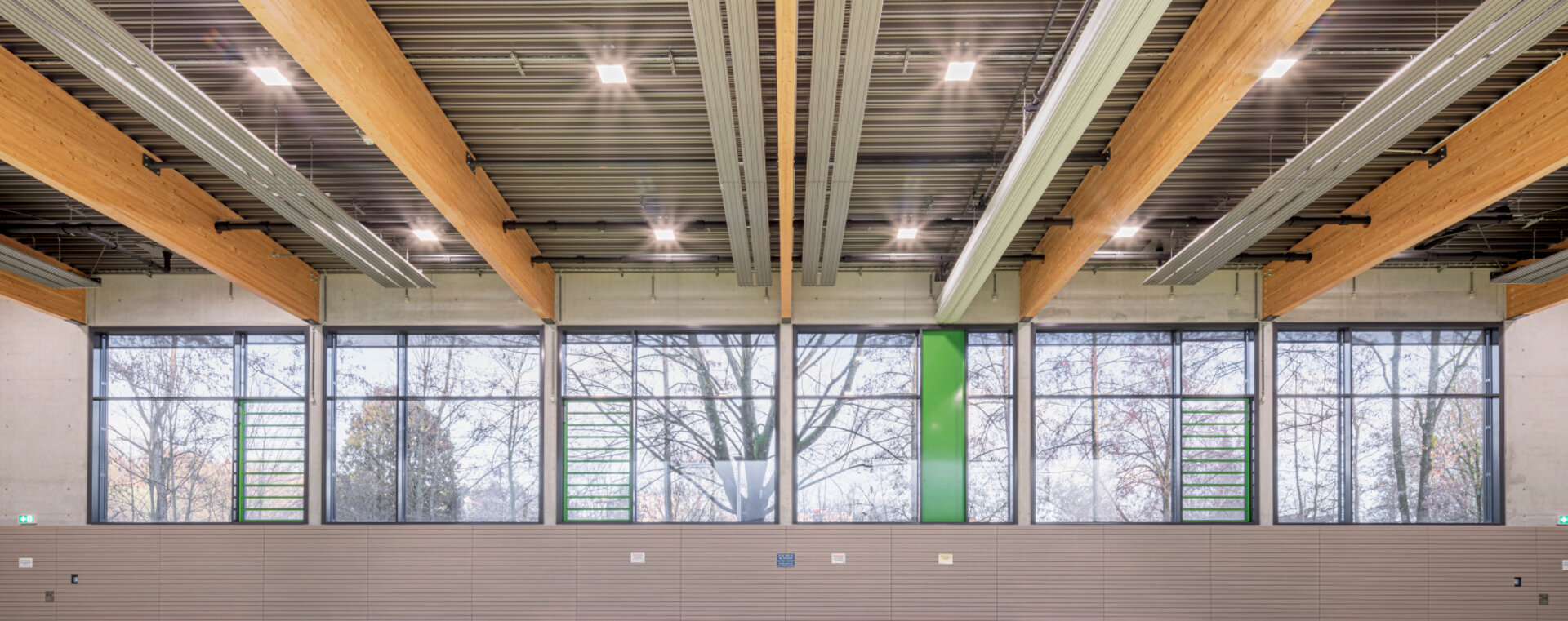 Zehnder ZFP, RHC, CP, Ceiling Panel, Zehnder, Reference, sports hall, foyer, Riedhalle, Steinheim an der Murr