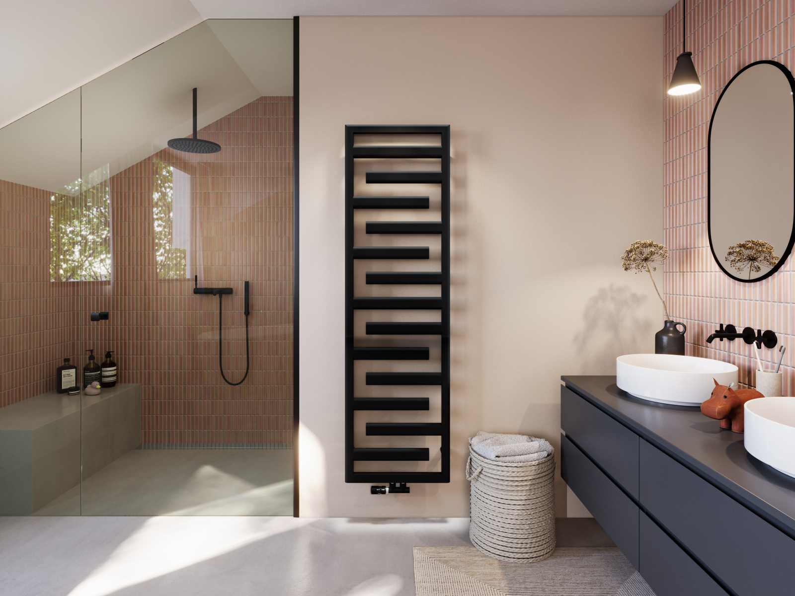 Rendering Zehnder Tetris Decorative radiator 