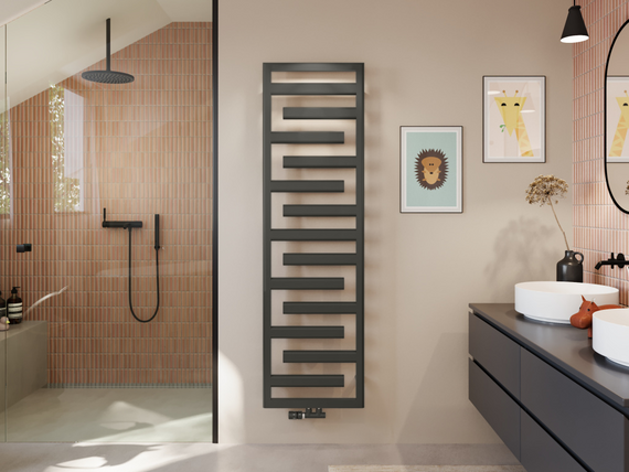 Rendering Zehnder Tetris Decorative radiator Front view